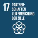 SDG 17 - Partnerschaften zur Erreichung der Ziele, Icon und Schriftzug